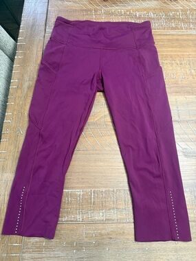 Lululemon Magenta Active Leggings with Stud Detail